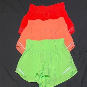 Bundle of bright hotty hots 2.5 inch high rise shorts